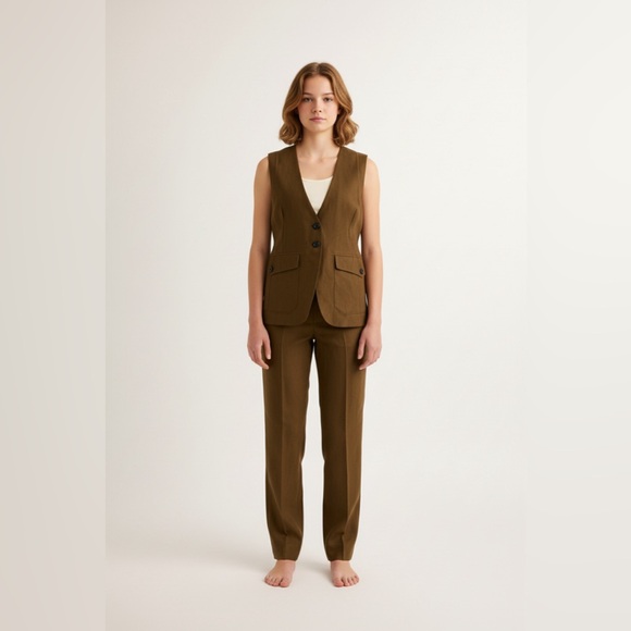 Zara Brown Sleeveless Pantsuit - Picture 2 of 7